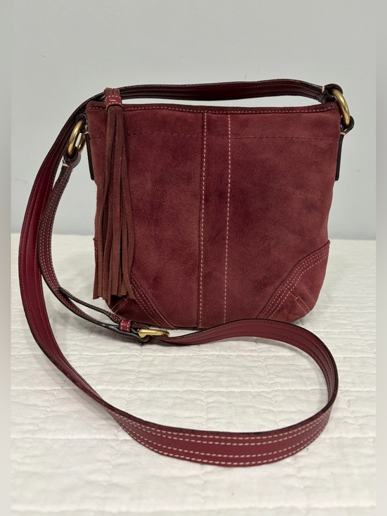 Coach Handbags - Vintage Coach Soho Suede Swing Pack Crossbody Bag in Wine/Burgundy Color
